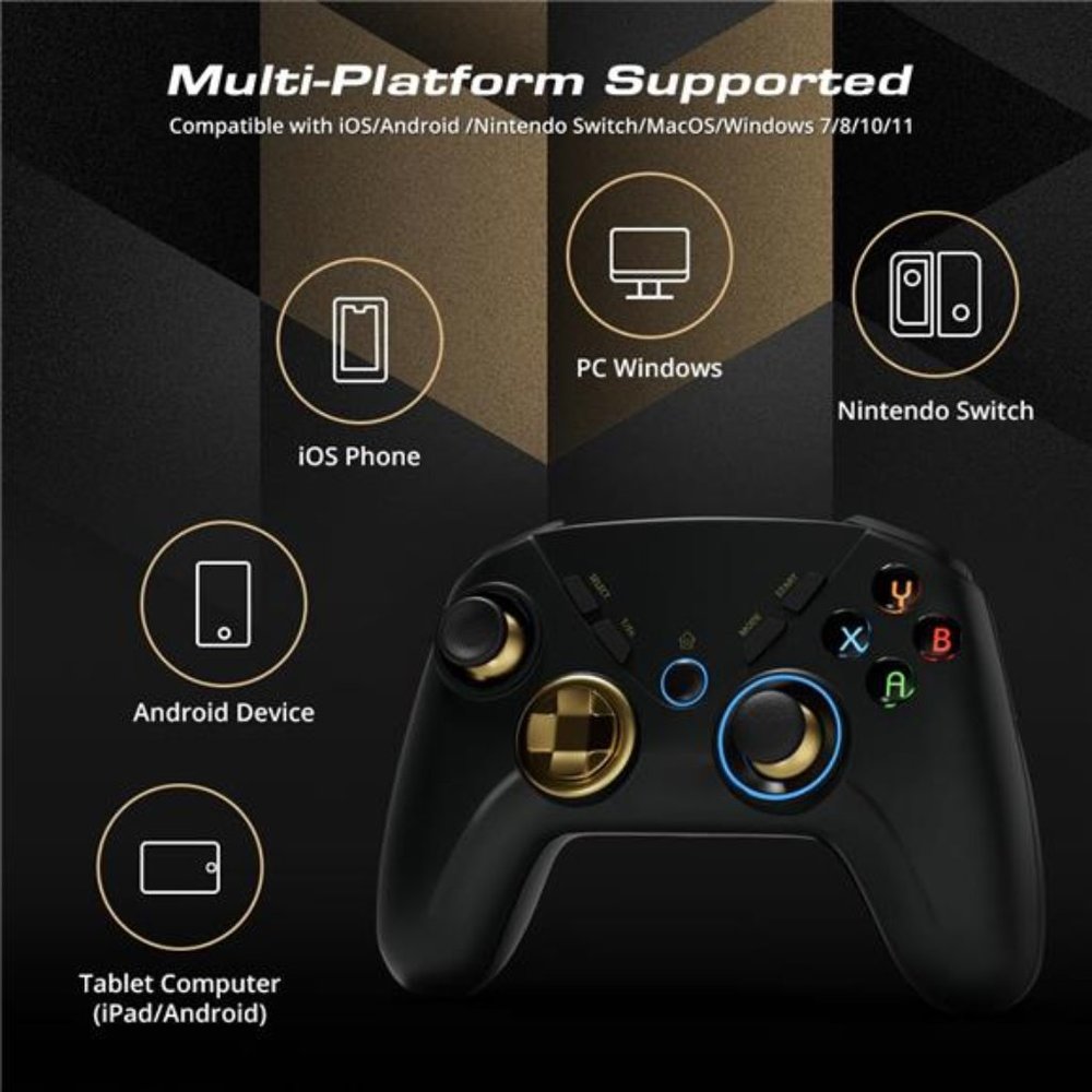 Wireless Gaming Controller, Gamepad Game Controller with 4 Customized Buttons - Picture 2 of 6